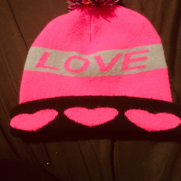 Pink color with black beanie with L-O_V-E - Picture 4 of 6